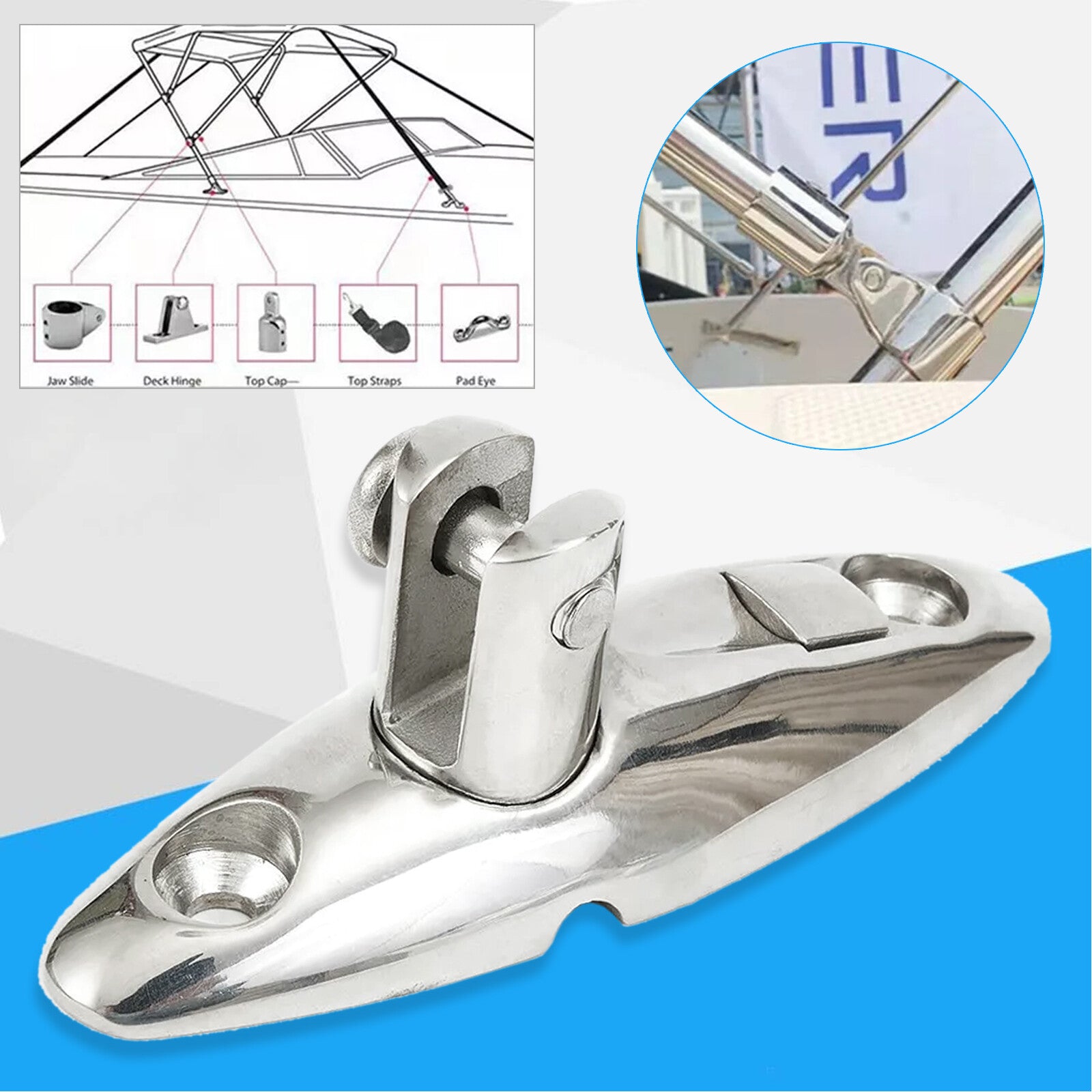 ya 1 7.9 Boat Deck Hinge Mount Quick Release Boat Marine Bi for Mini Top Deck Hinge