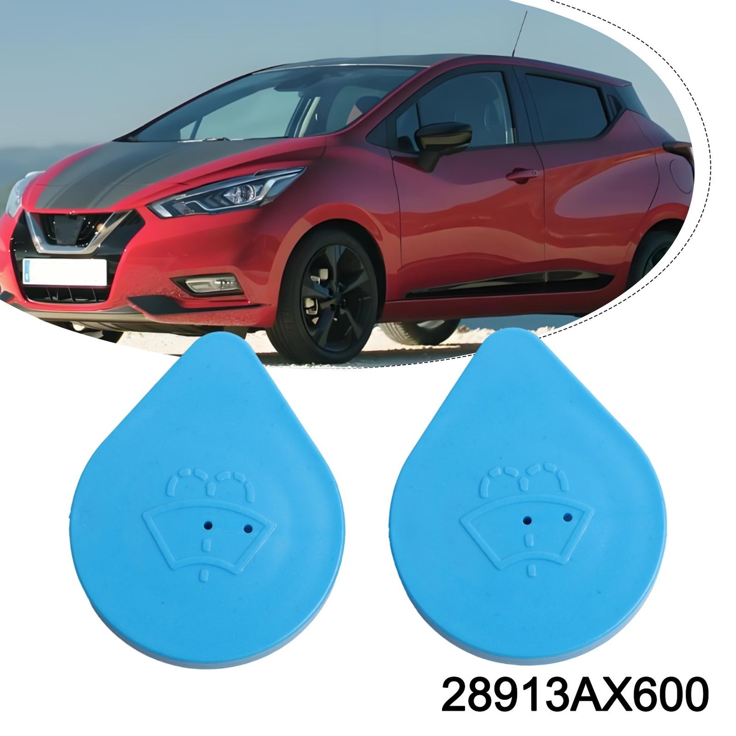 ya 5 8.7 2Pcs Wiper Wash Reservoir Cap Windscreen Washer Bottle Cap 28913AX600 for for Nissan