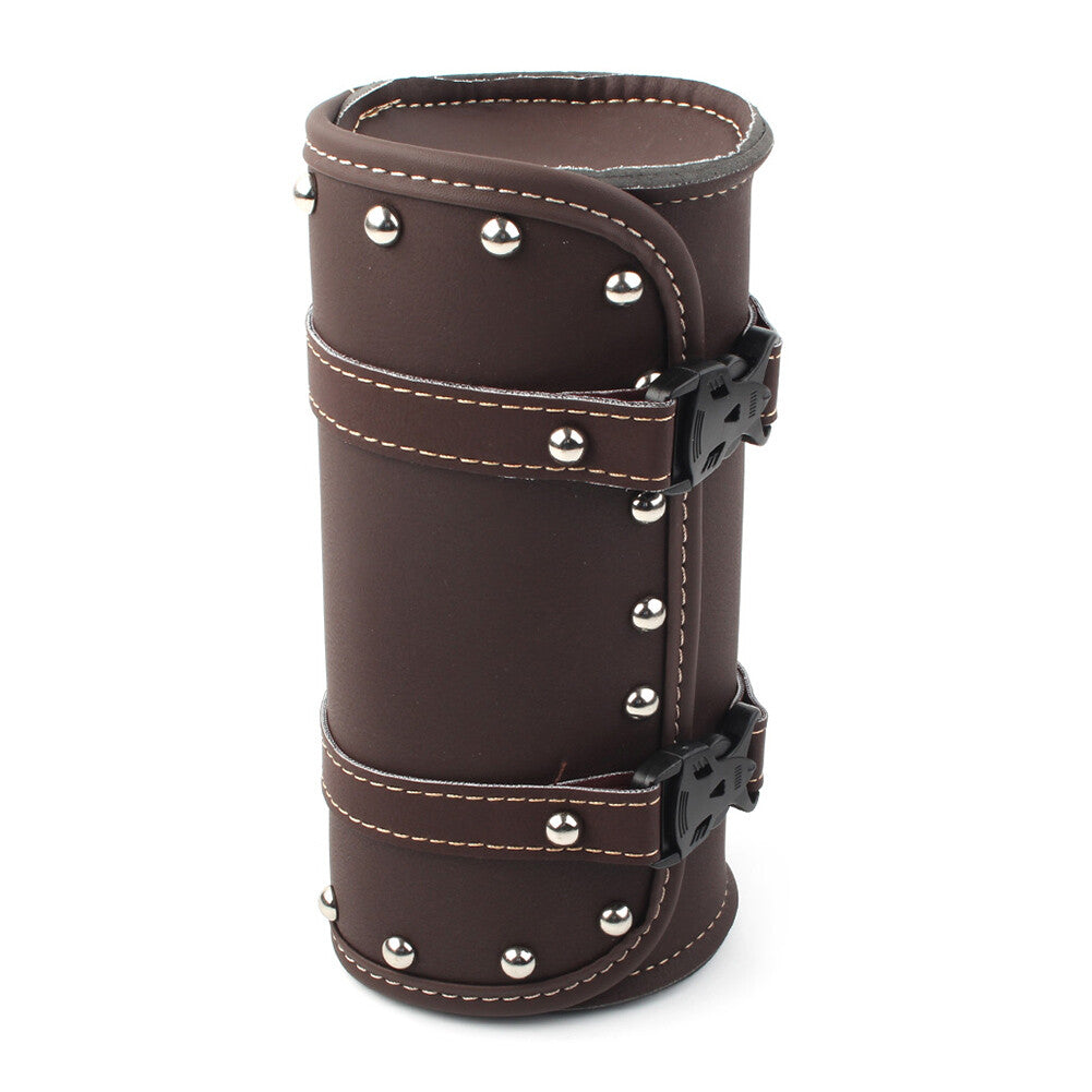 ya 12 5.21 Motorcycle for Mini Retro PU leather Tool Bag Handlebar Sissy Bar Saddlebag Roll Bag