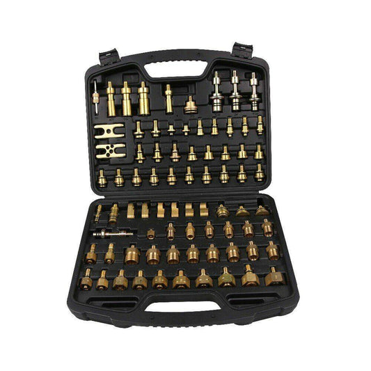 77pcs Pure Copper Leak Test Tool Air Conditioner Asian and European Car Plugging
