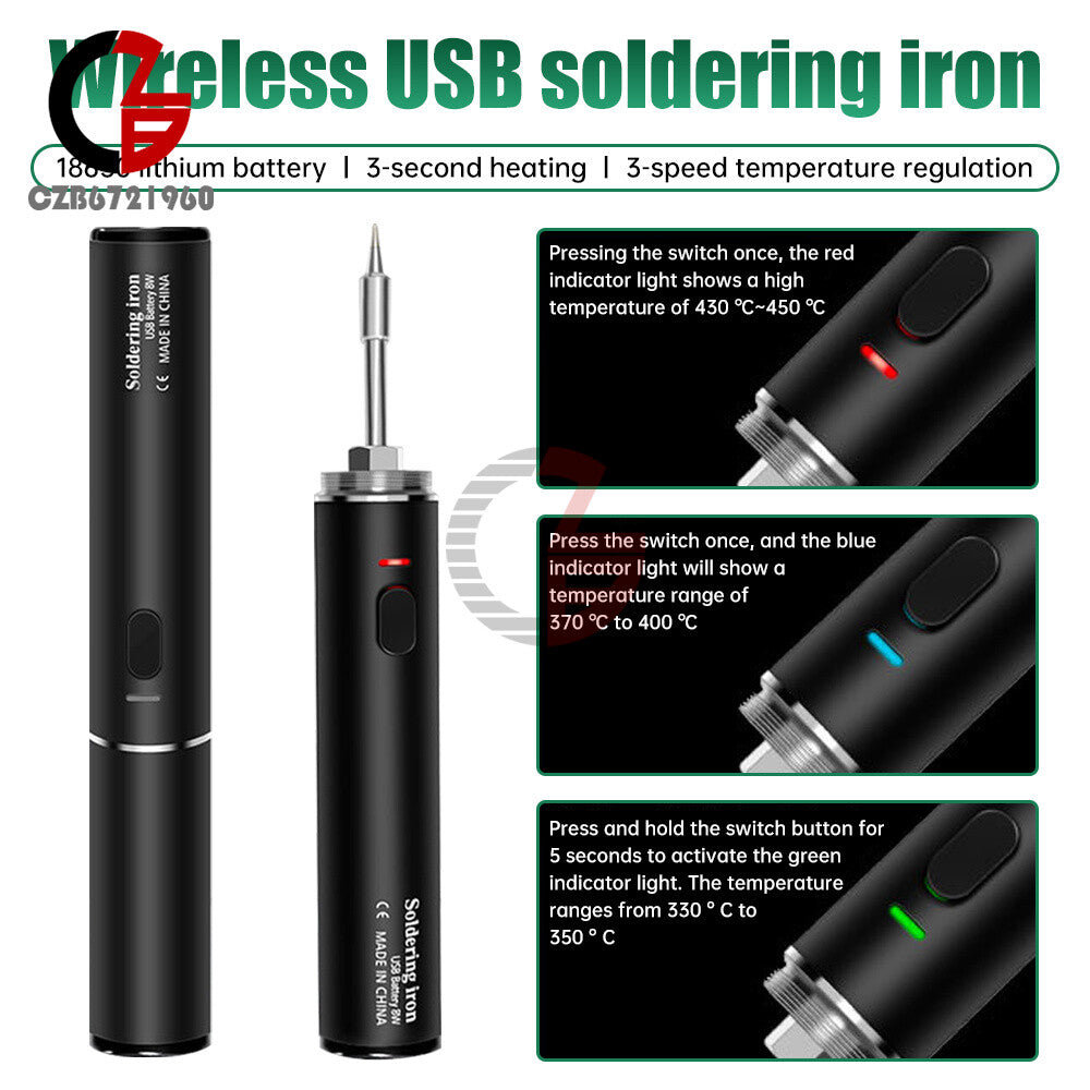 ya 25 Portable 400mah Cordless Soldering Iron Temperature Adjustable USB hargeable