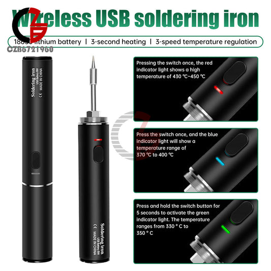 ya 25 Portable 400mah Cordless Soldering Iron Temperature Adjustable USB hargeable
