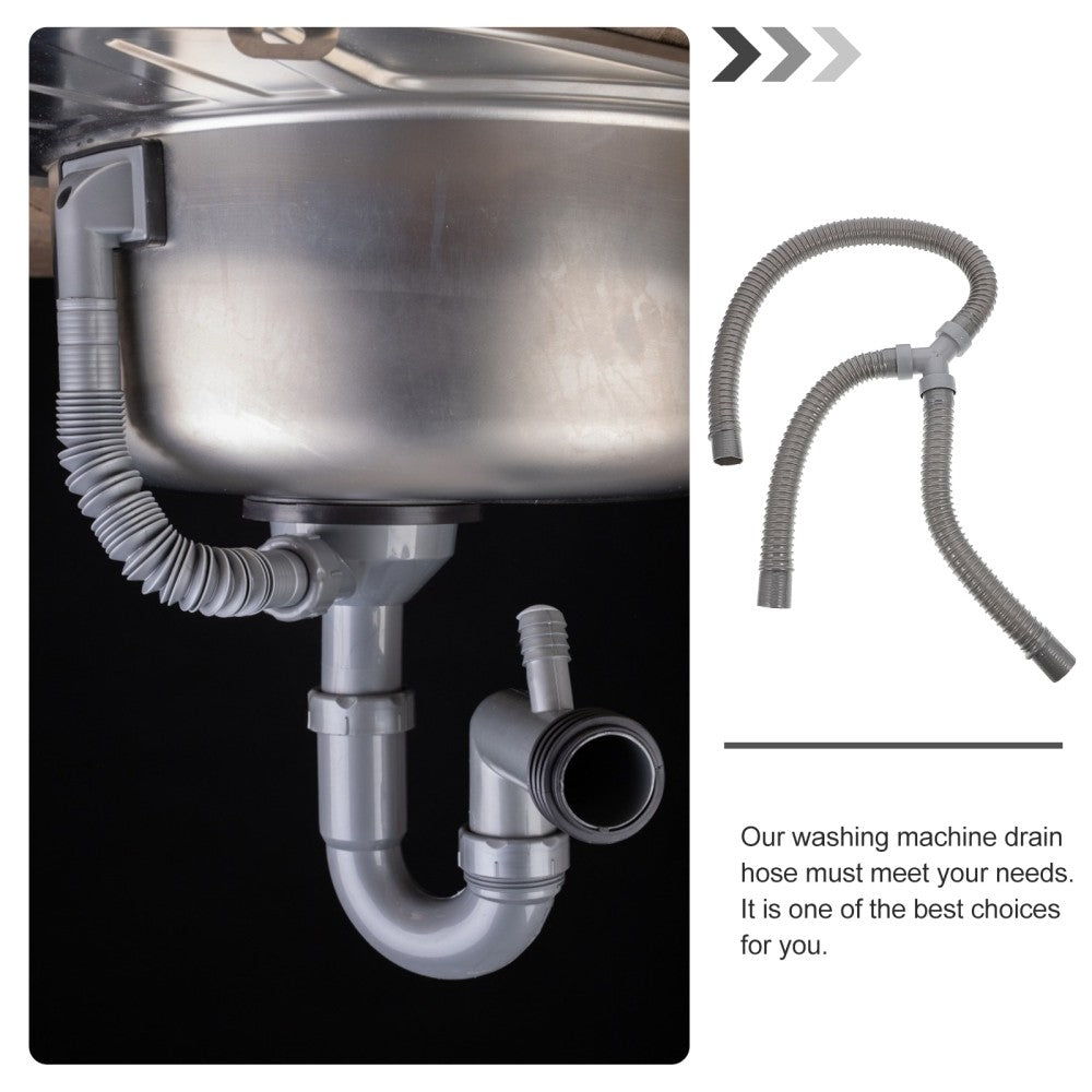 ya 5 8.7 Double-headed Sewer Pipe Kitchen Drain Hose Drainage Water Outlet