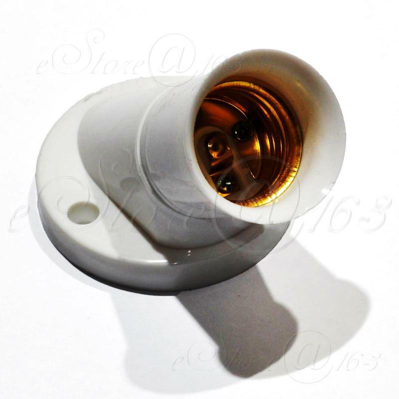 ya 14 2x E27 Screw Base Round Oblique Wall / Celling Mounted Light Bulb Lamp Socket -B