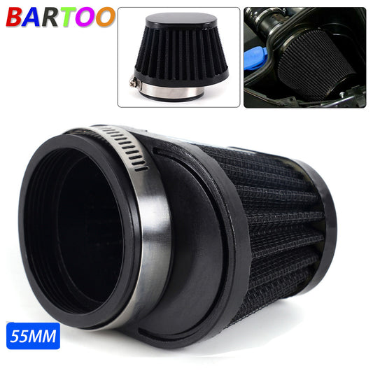 ya 8 5.26 Black 55mm Air Filter Cleaner Round Tapered Replacement Fit For Motorcycle / Car