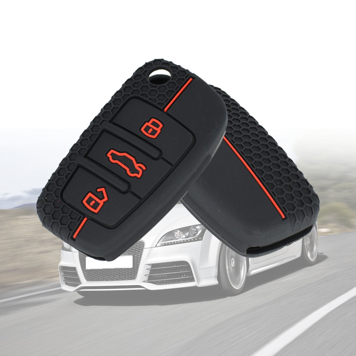 ya 5 8.7 Silicone Key Cover Shell Fob Case for Audi A1 S1 A3 S3 A4 A6 RS6 TT Q3 Q7 Rubber