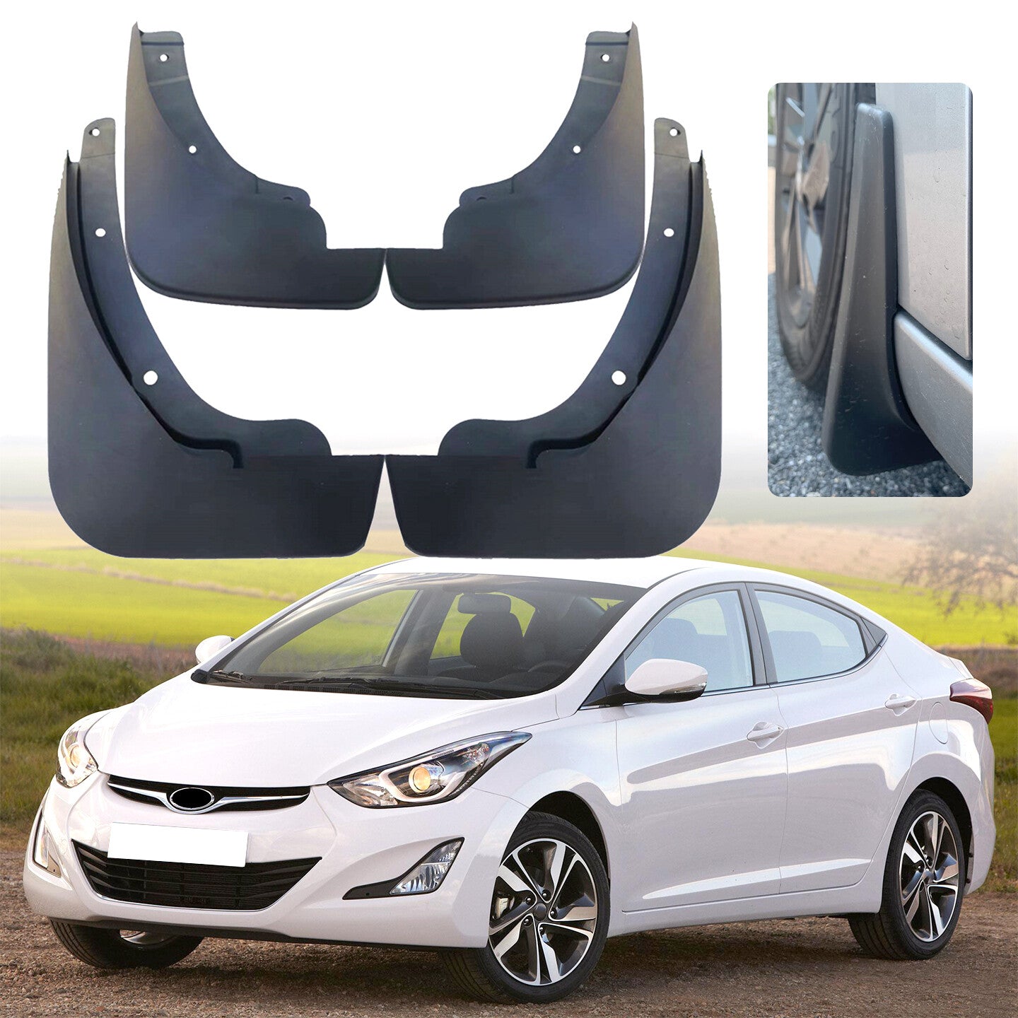 ya 5 8.7 Car Mudguard Mud Flaps Splash Guards Fender for for Hyundai for Elantra Sedan 2011-2016