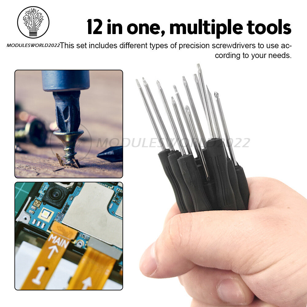 ya 26 12PCS Set Screwdriver Set Flat Head Slotted Flathead Non-Slip Pision Tool Kit