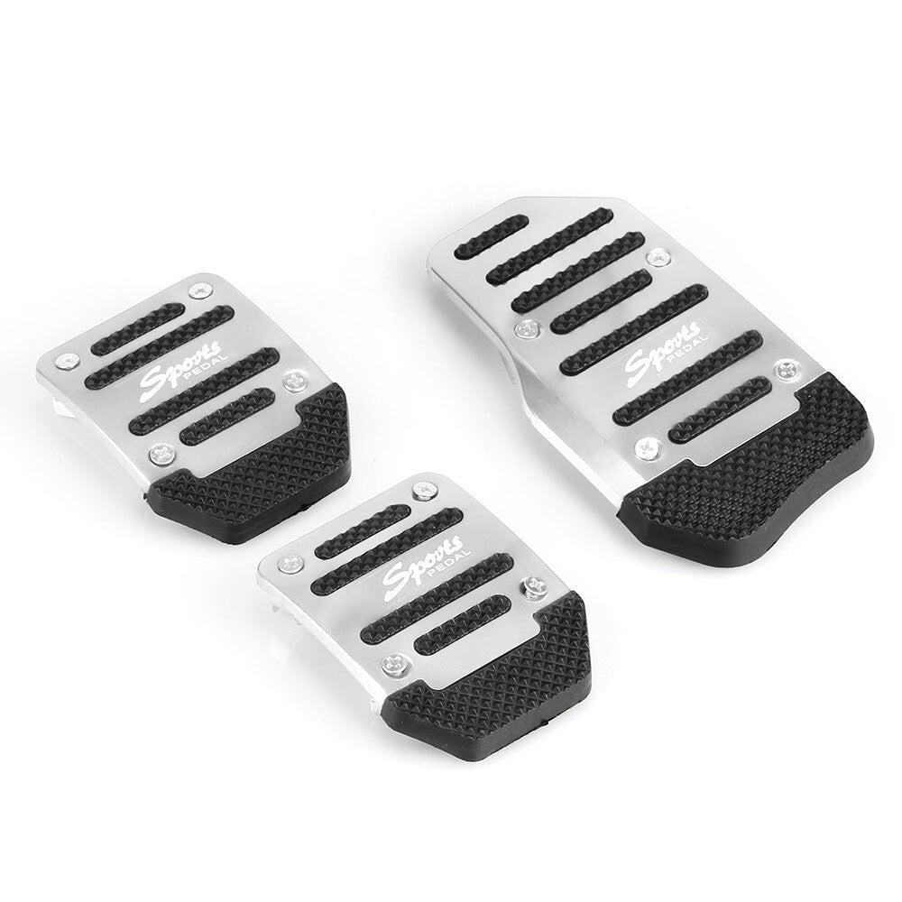 ya 9 6.5.2 Silver 3X Vehicle Accelerator Brake Foot Pedal Cover Pad Car Auto Transmissio
