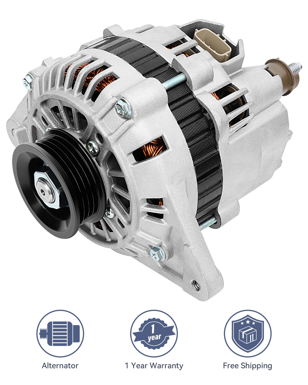 ya 27 7.2 For 2005 2006 2007 for Mitsubishi Lancer L4 Silver 105 Amp Alternator AMT0170 11170