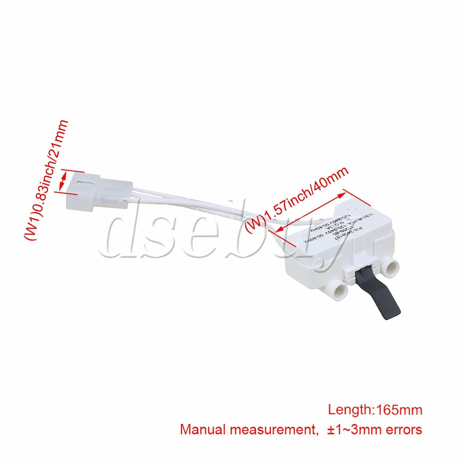 ya 26 2 Pieces Dryer Door Switch Assembly 3406107 Replacement for 3406101