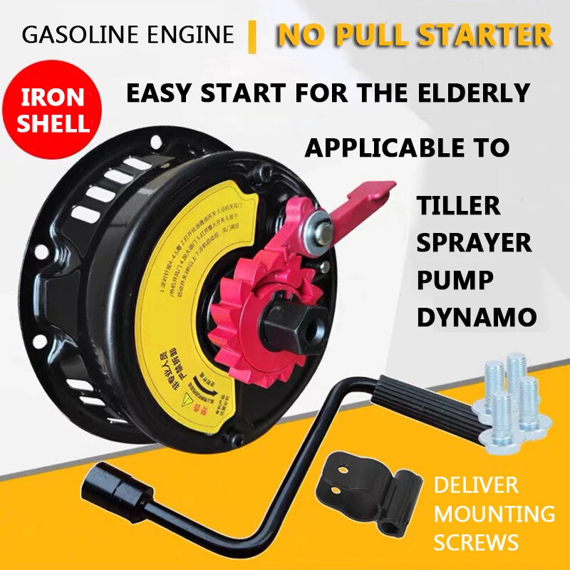 Gasoline Engine Microtiller Water Pump Generator Hand Crank No Pull Starter