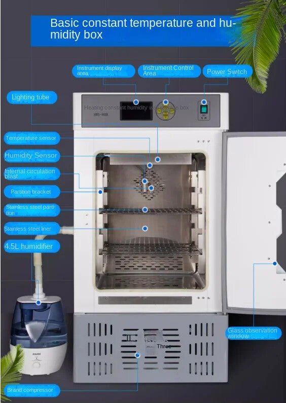 ya 26 80L Humidity Chamber Temp. & Humidity Incubator Lab Medicine Assay Box 220V