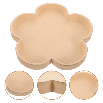 ya 5 8.7 Pot Flower-shaped Tray Office Table Decorative Wood Tea Serving Food