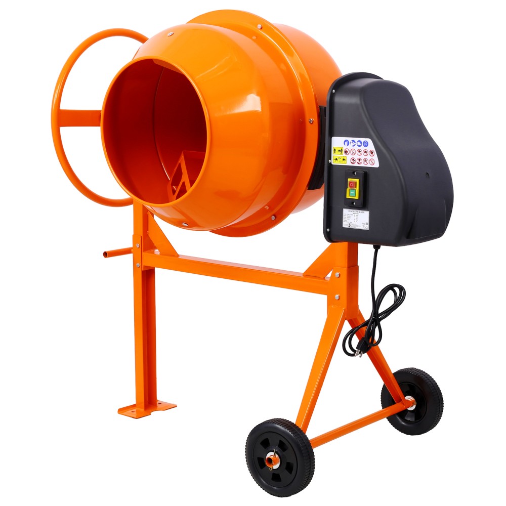 ya 16 Electric 5 Cu. Ft Cement Mixer - 650W AC Motor, Portable Power for Mortar/Fodder