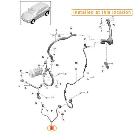 ya 12 5.22.2 Suitable for Porsche Macan AC condenser adapter tube/line OE 95B260367B