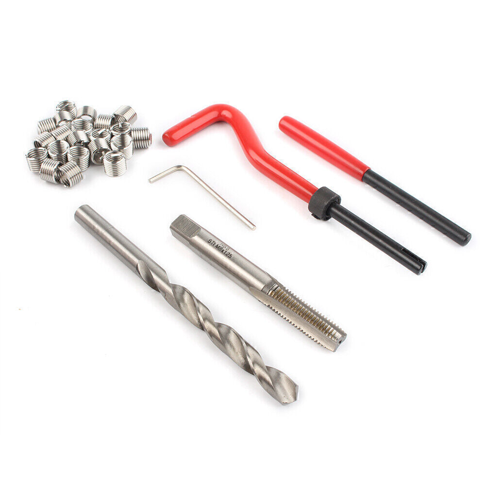 ya 5 8.7 25pcs M8X1.25 Metric Thread Repair Insert Kit Helicoil Car Pro Coil Tool