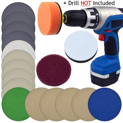 ya 14 Sponge pad Sandpaper kit Tool Scouring Cloth Connecting rod 3inch Sanding paper