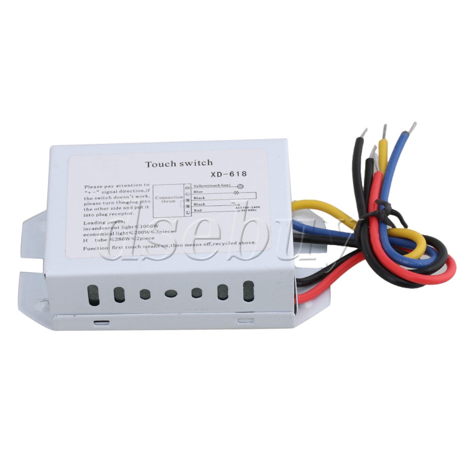 ya 14 170V to 2 On/Off Touch Switch for Bathroom Lamp Light Pipe XD-618