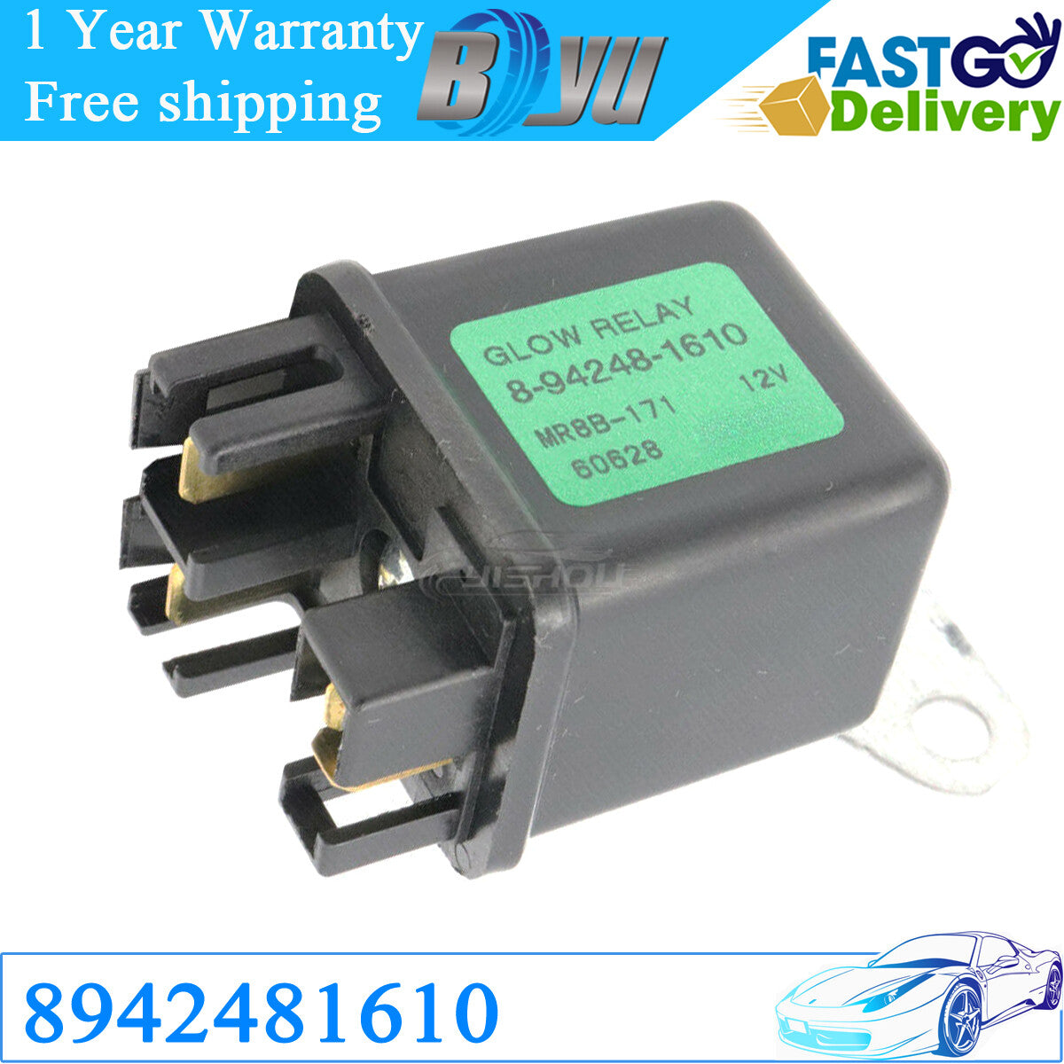 ya 1 7.4 8-94248-1610 Relay Glow Plug 12V for Isuzu Hitachi ZAXIS27U ZAXIS50U ZAXIS40U