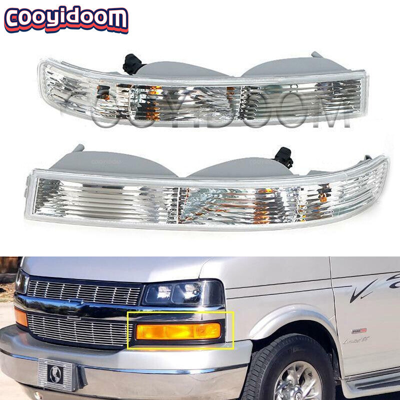 ya 4 6.17.2 Front Parking Lights Turn Signal for Chevy for GMC Van 1500 2500 2003-2019 LH&RH