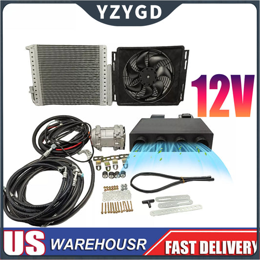 ya 1 7.7 Air Conditioner Auto A/C Car Kit 12V Universal Electric Underdash For Van Truck