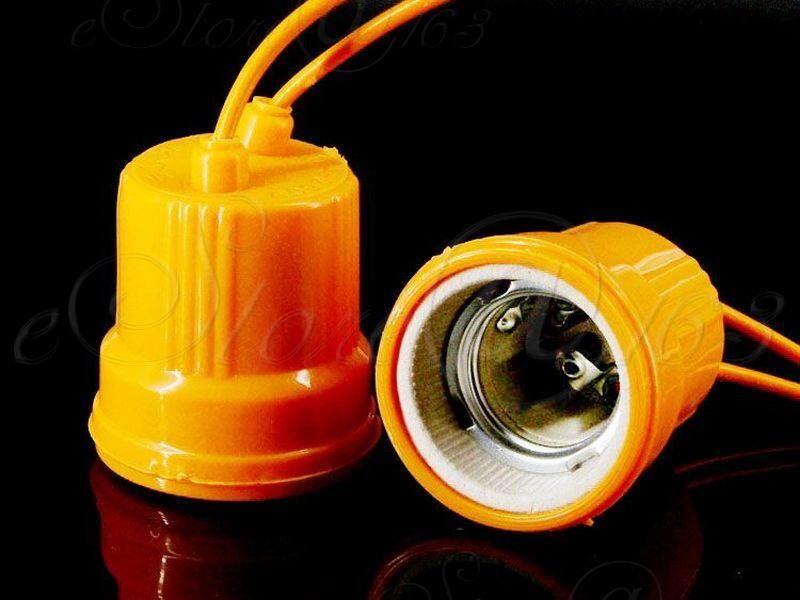 ya 14 2x Ceramic Cap Waterproof E27 Screw Droplight Outdoor Garden Lamp Base Holder