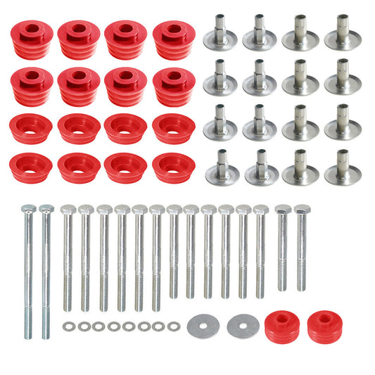 ya 4 6.17 Red Body Cab Mount Bushing Kit for 2008 - 2016 for Ford F250 F350 Super Duty 2WD 4WD