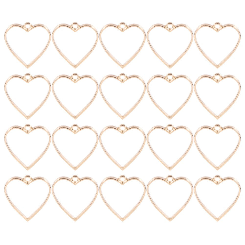 ya 25 20 Pcs Pendants Heart Shape DIY Jewelry Accessories Necklace Crafting