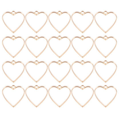 ya 25 20 Pcs Pendants Heart Shape DIY Jewelry Accessories Necklace Crafting