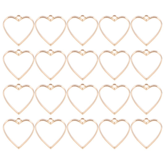 ya 25 20 Pcs Pendants Heart Shape DIY Jewelry Accessories Necklace Crafting