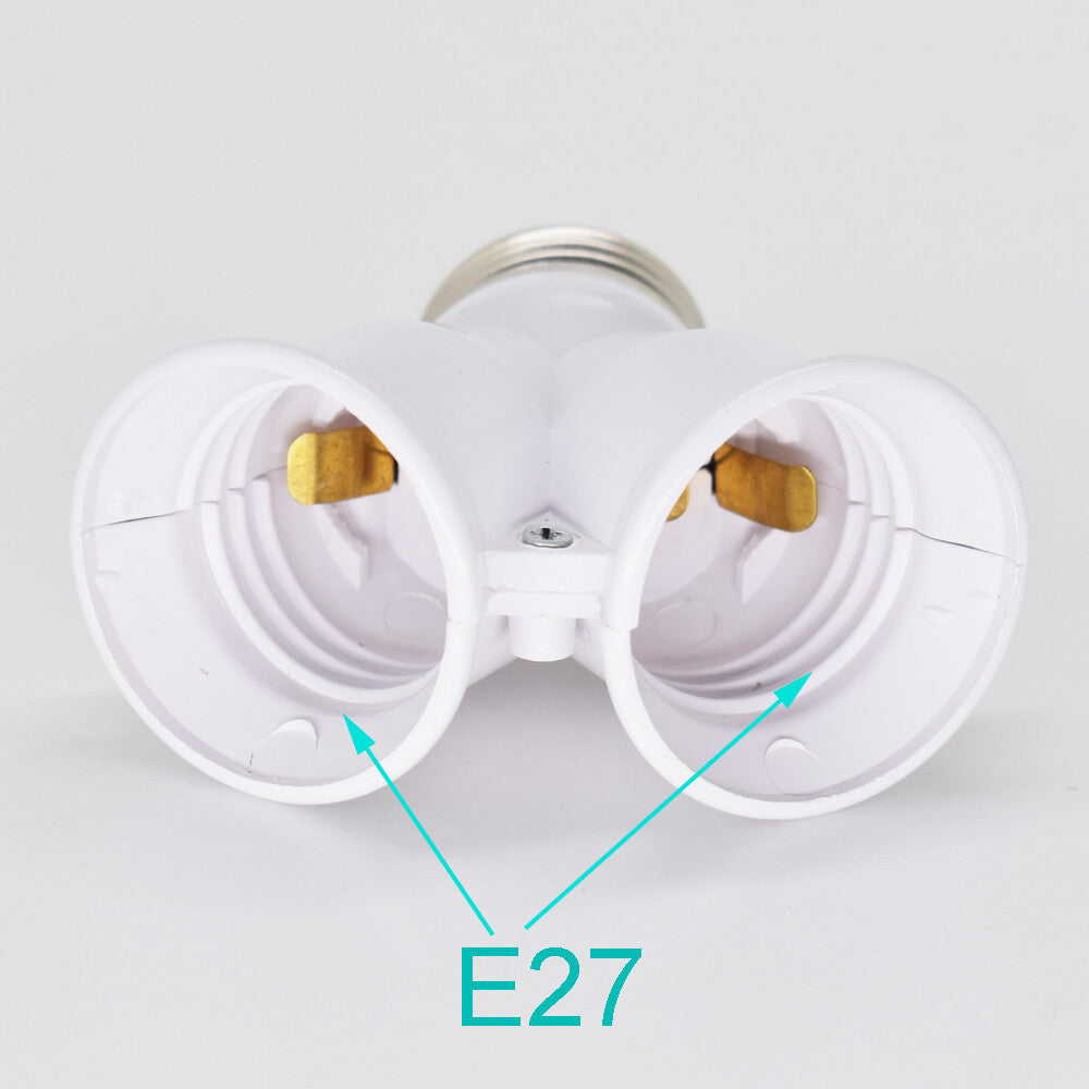 ya 14 1pc LED Light Lamp Bulb Socket 1 E27 Male to 2 E27 Female Y Type Spliter Adapter