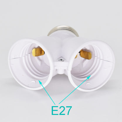 ya 14 1pc LED Light Lamp Bulb Socket 1 E27 Male to 2 E27 Female Y Type Spliter Adapter