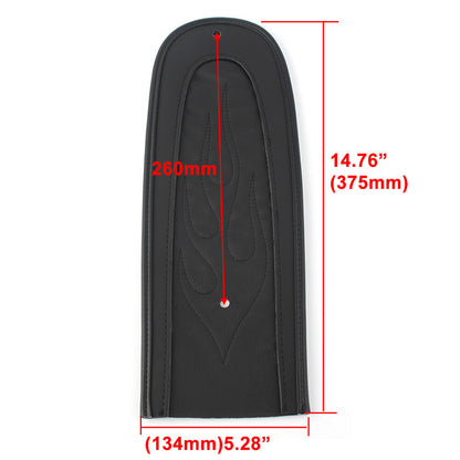 ya 5 8.7 Flame Stitch Leather Rear Fender Bib Black for Harley Dyna 2006-2017 Motorcycle