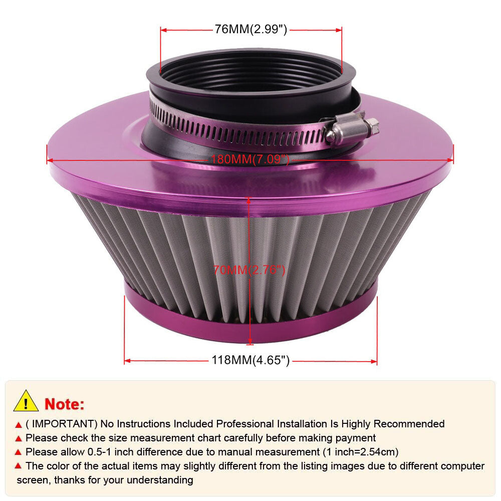 ya 1 8.5.4 3 76mm Imported Cold Intake Air Filter Mushroom Head 3 76mm 