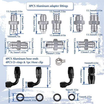 ya 5 8.7 Universal Power Steering Pump Hose Kit for LS Swap LS1 LS3 # 551082