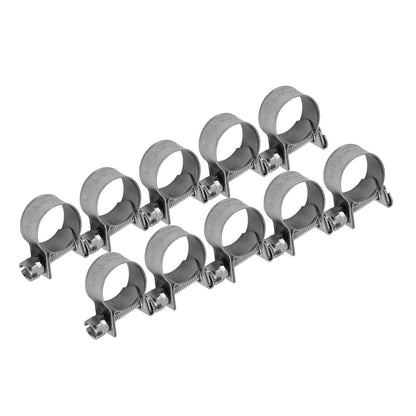 ya 14 10pcs 13mm-15mm Stainless Steel Fuel Line Pipe Hose Clamp Clip Tools