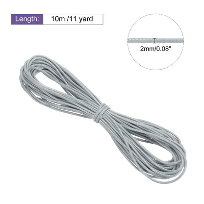 ya 5 8.7 Gray 2mm Waxed Cord 11 Yard Wax Bead Thread String for Jewelry Make