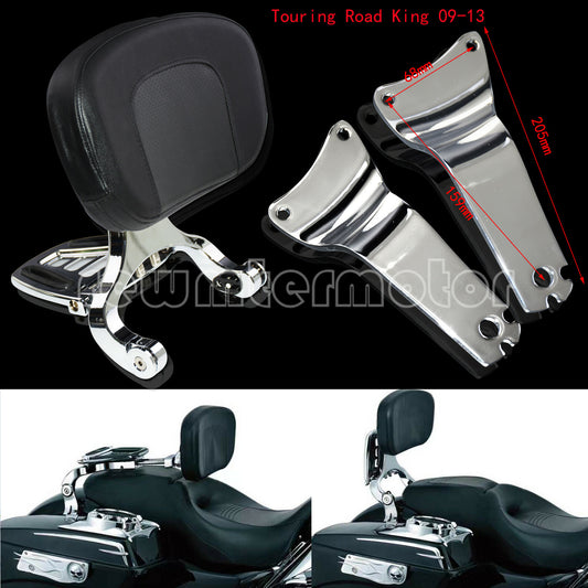 ya 3 6.25.3 Adjustable Driver & Passenger Backrest Fit for Harley Touring Road King 09-13
