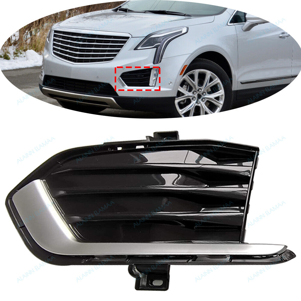 ya 27 6.18 Left Front Bumper Fog Light Bezel Cover Grille r Fit for Cadillac XT5 2017-2019