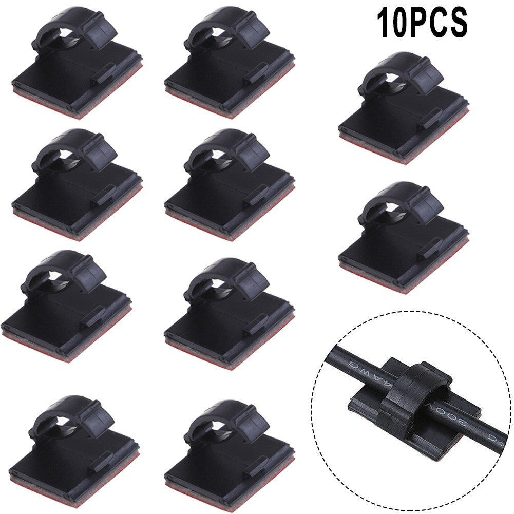 ya 5 8.7 10Pcs Self-Adhesive Wire Cable Clamp Clip Holder For Car Organizer