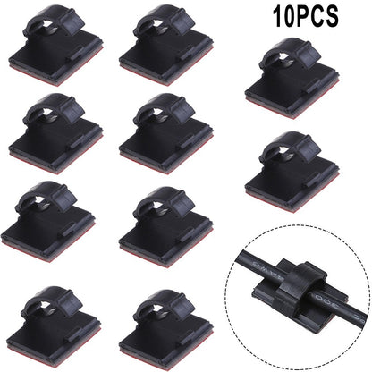 ya 5 8.7 10Pcs Self-Adhesive Wire Cable Clamp Clip Holder For Car Organizer