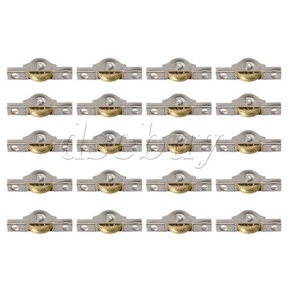 ya 14 20xWardrobes Cabinet Door Copper Slotted Sliding Roller Wheel 20mm Dia