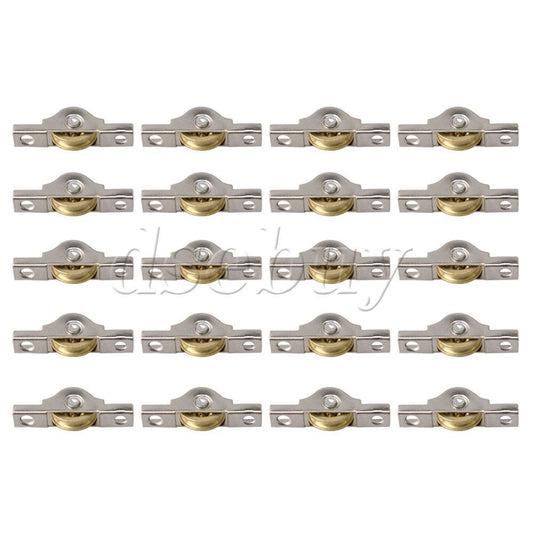 ya 14 20xWardrobes Cabinet Door Copper Slotted Sliding Roller Wheel 20mm Dia