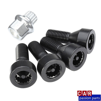 ya 5 8.7 Wheel lock set black lug bolts for BMW E32 E34 3 5 7er & for Mini 36136786419