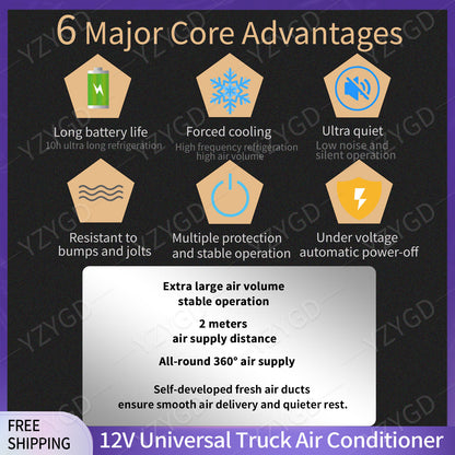 ya 1 8.25.2 shuiyin 12V Car Truck RV Caravan Air Conditioner For Engineering Bus Universal Split A/C