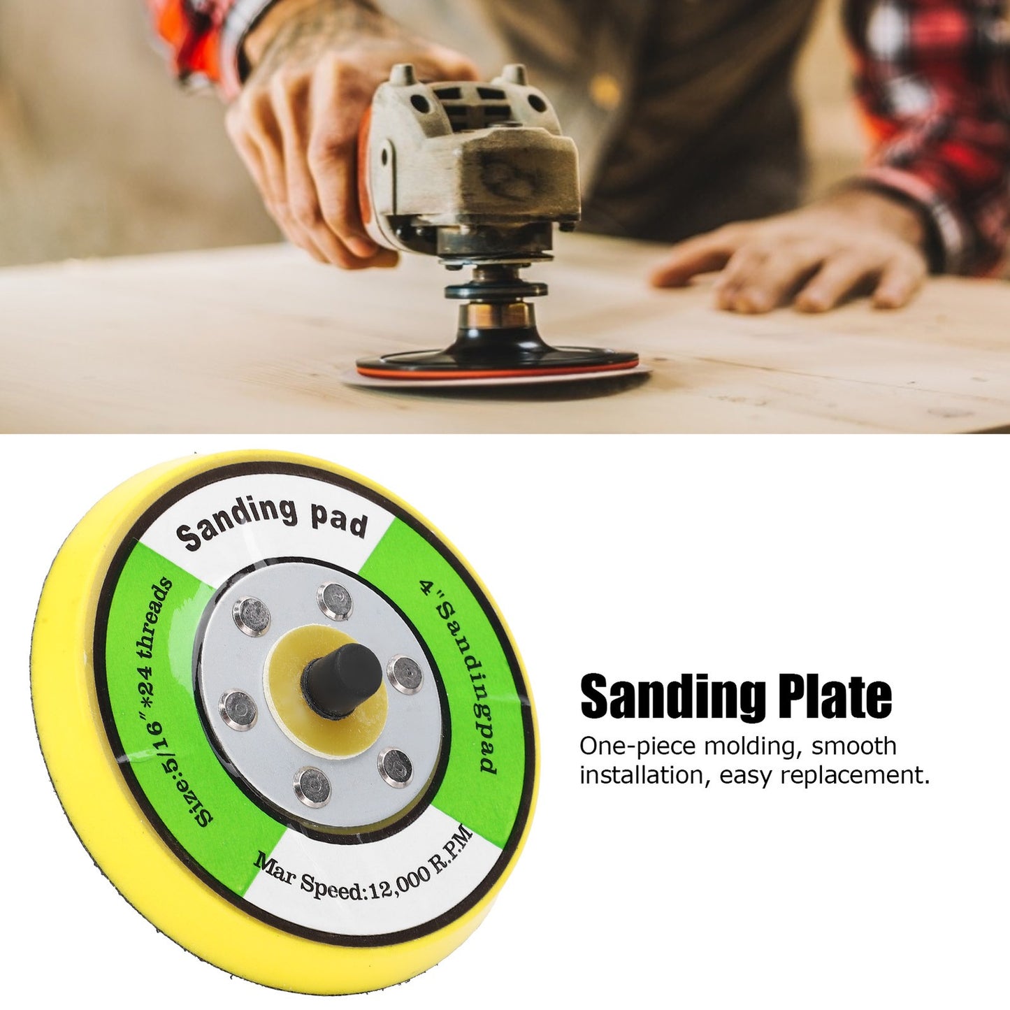 ya 26 4in Round Sander Holder Buffing Pad Polishing Sanding Machine Tray Base