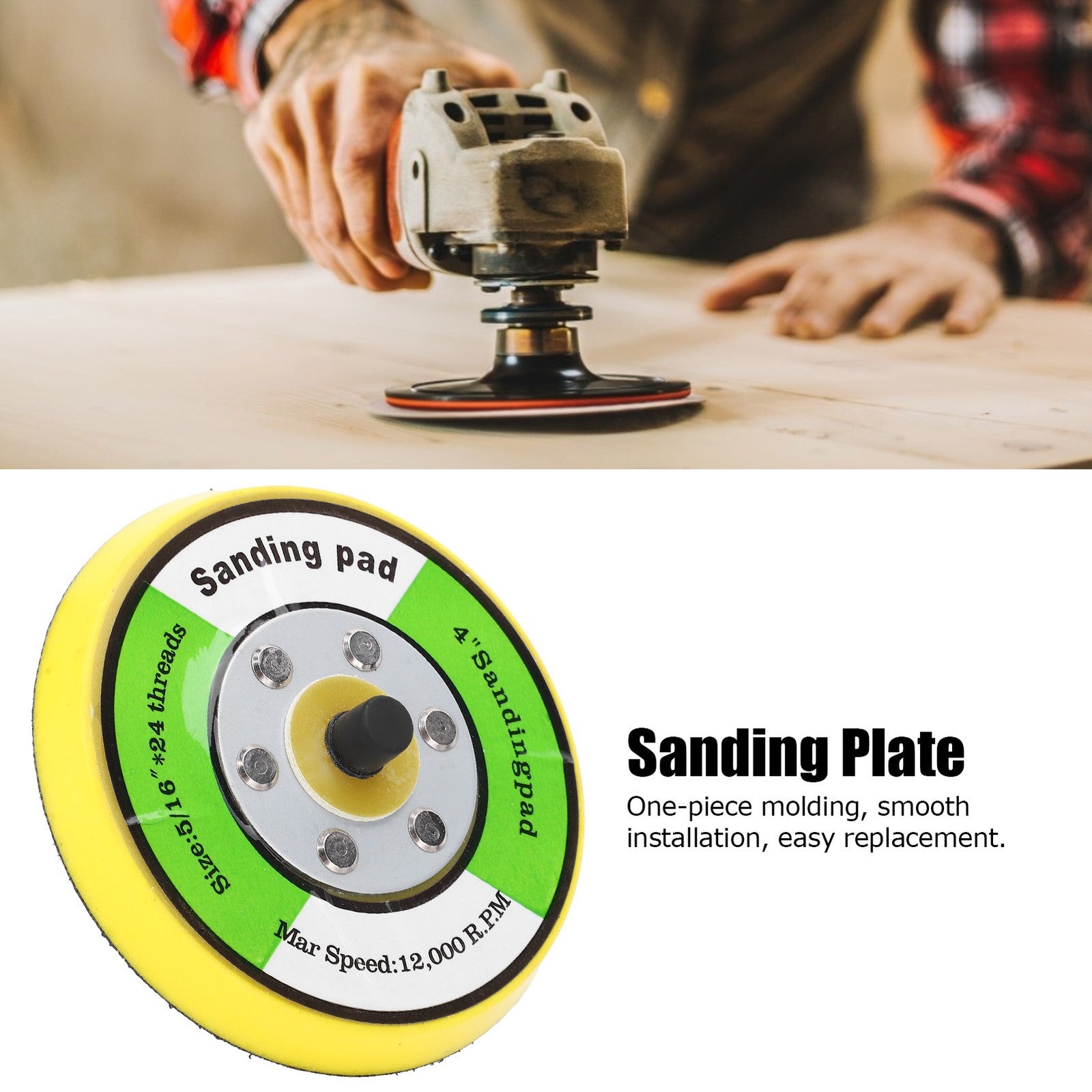 ya 26 4in Round Sander Holder Buffing Pad Polishing Sanding Machine Tray Base
