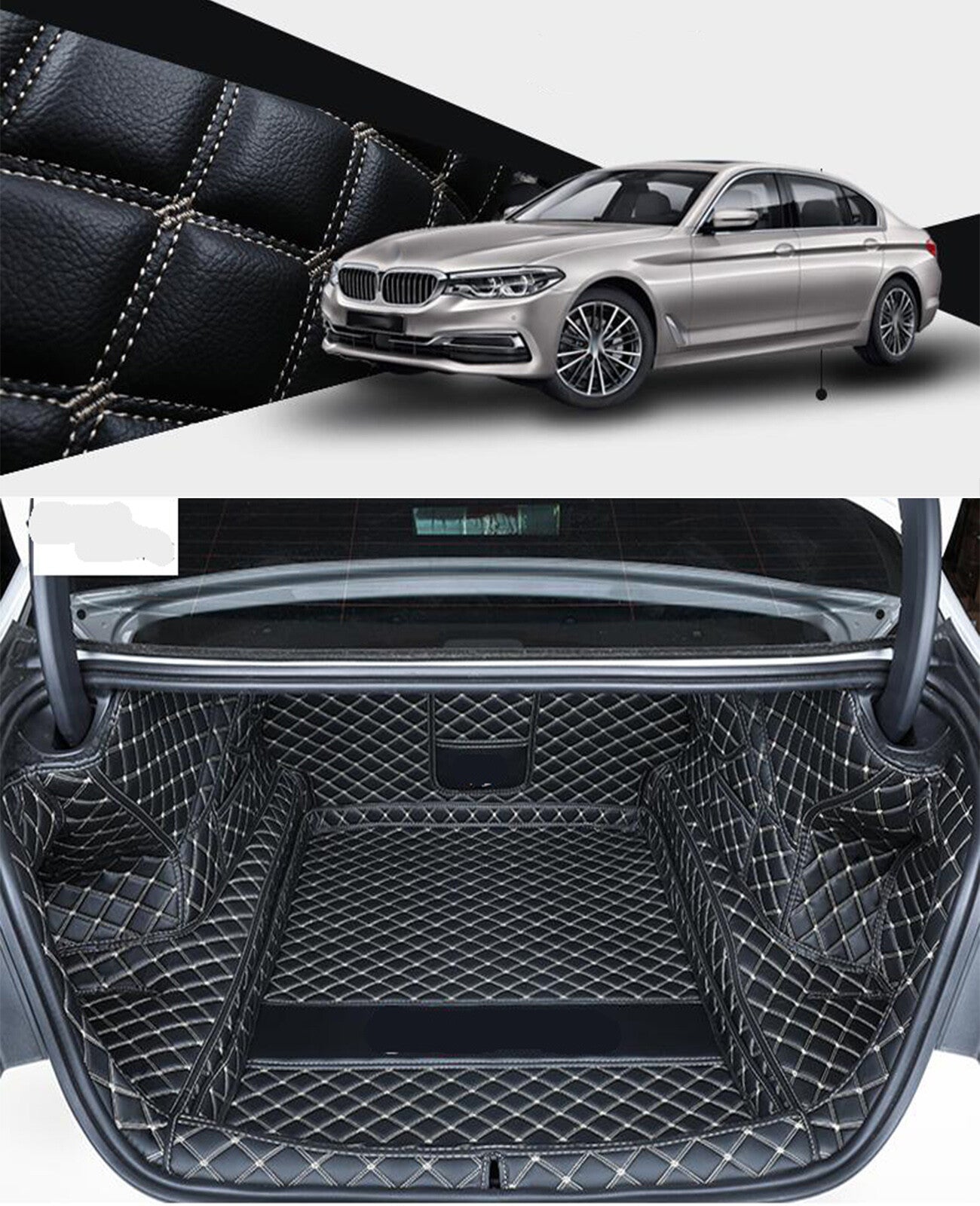 ya 7 6.10.3 Car Full encirclement Boot Liner Tray Rear Trunk Floor Mat for BMW 5 Series 21+