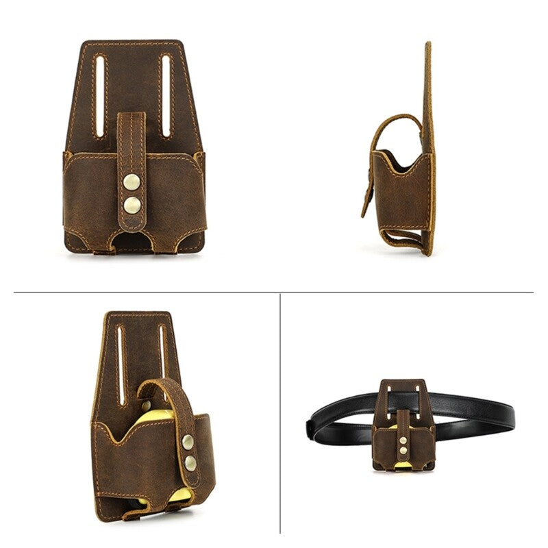 ya 26 Portable Leather Pouch with Waist Belt Attachment for 5m Steel Tape Measure